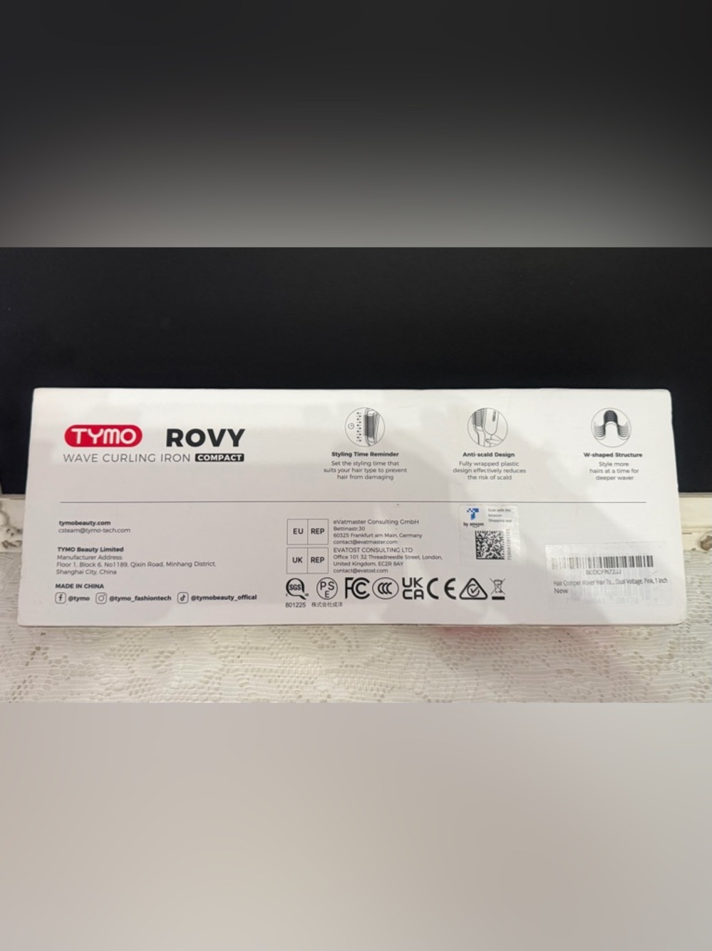 TYMO Rovy Compact Wave Curling Iron - Pink NIB - Picture 2 of 8
